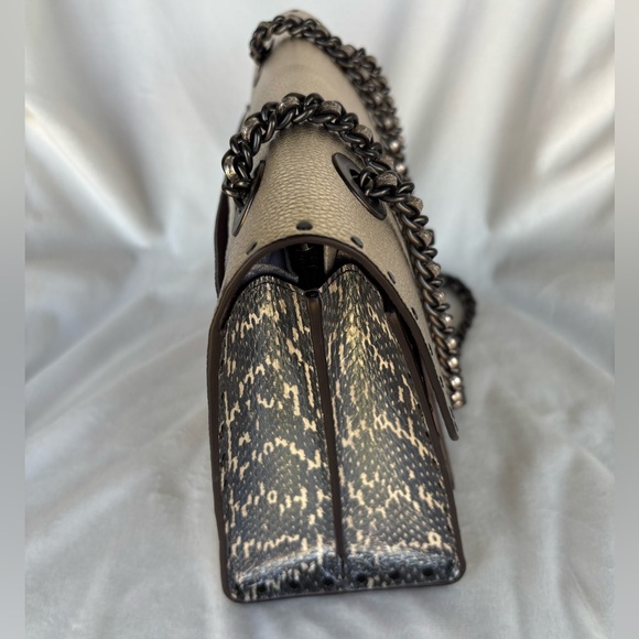 Coach Parker Mixed Media Studded Shoulder Bag 39679 Tea Rose Turnlock - Picture 6 of 16